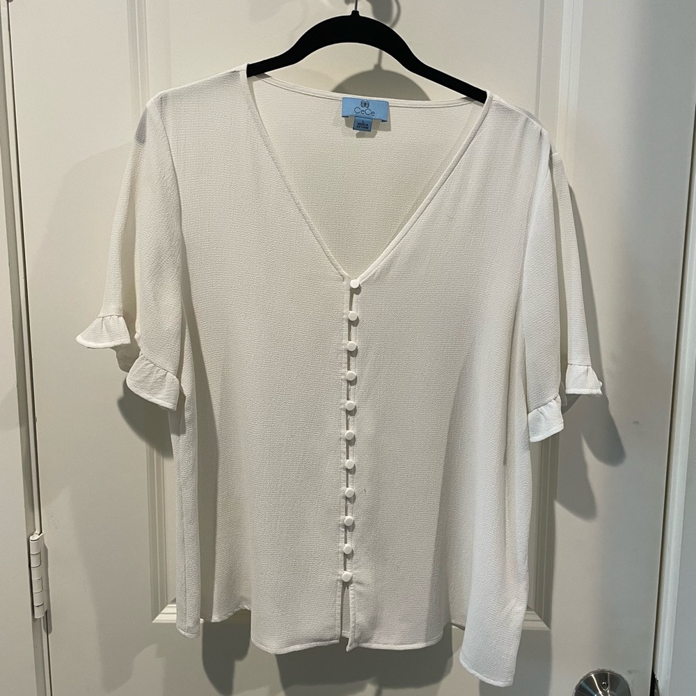 White blouse with buttons